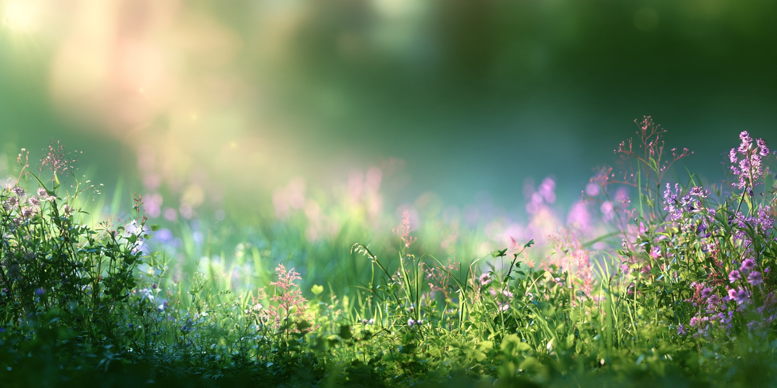 Blühende Sommerwiese im Gegenlicht
